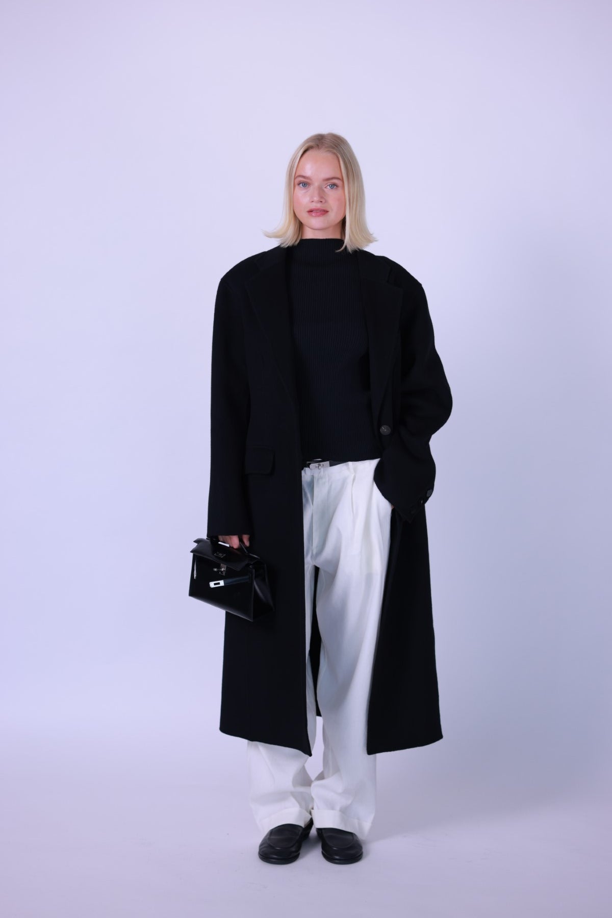 Coat wool cashmere green/beige/grey/black