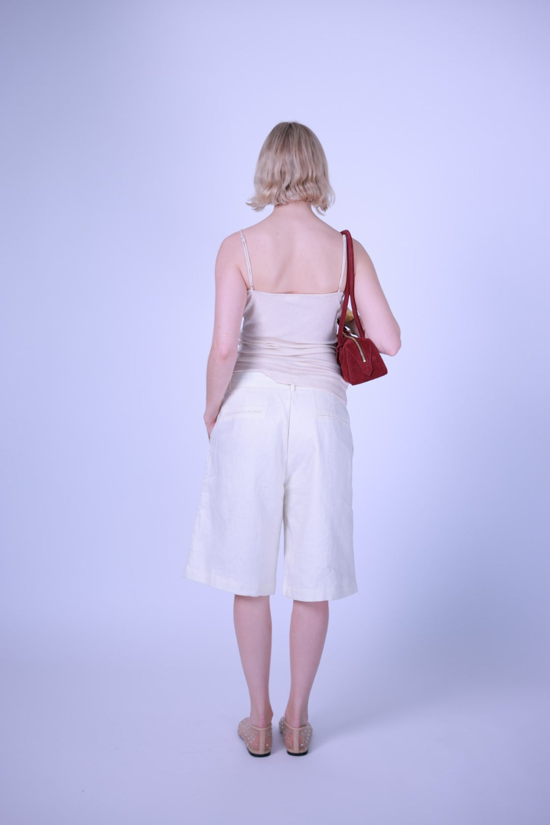 String top white/green/pink/beige