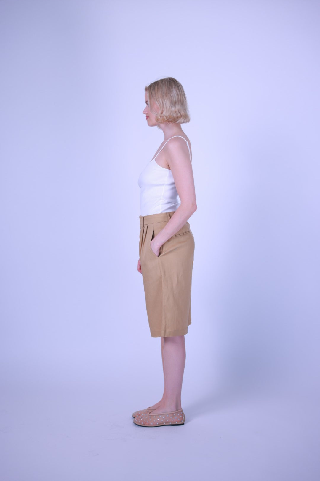 Short pants linen blend