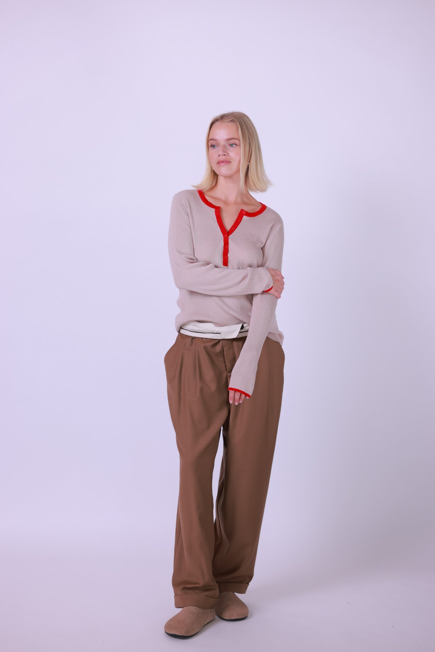 Sweater wool silk blend black/beige
