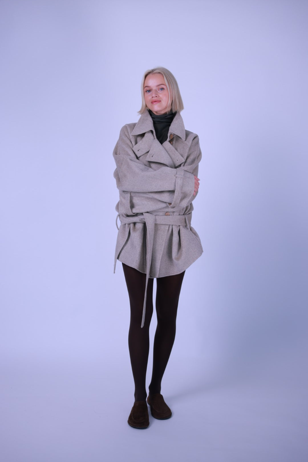 Coat, wool and cashmere blend double breasted