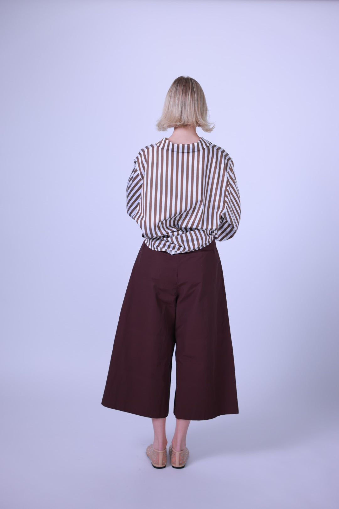 Pants palazzo crops burgundy