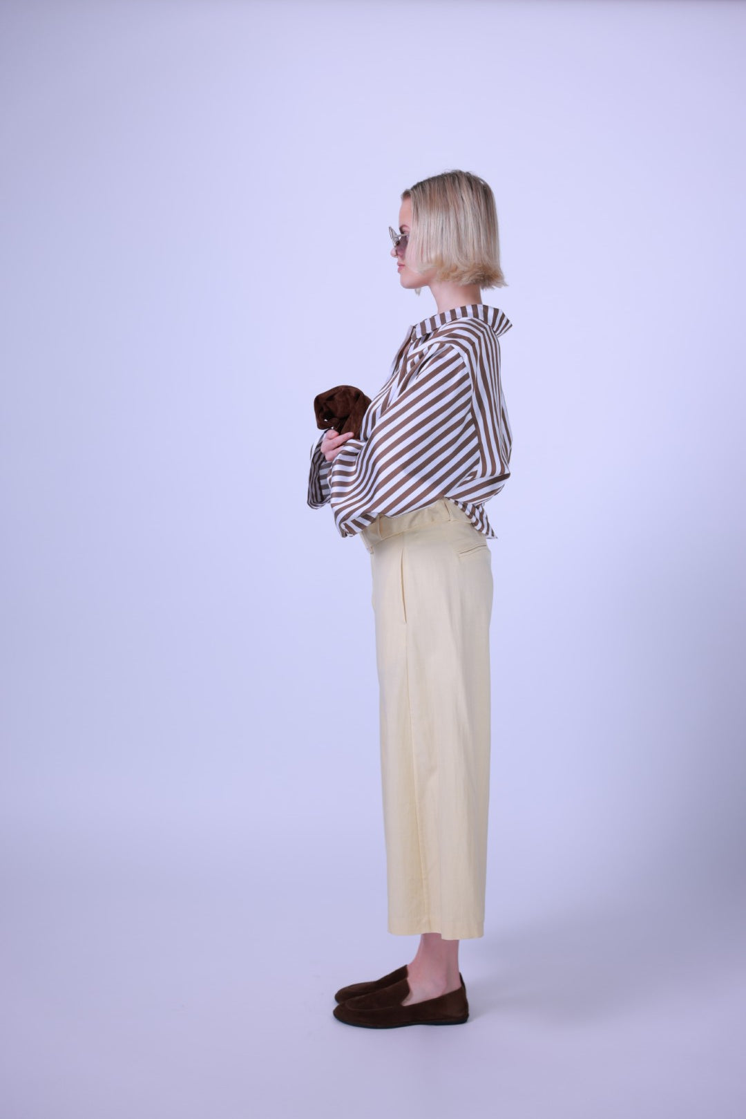 Pants palazzo crops yellow