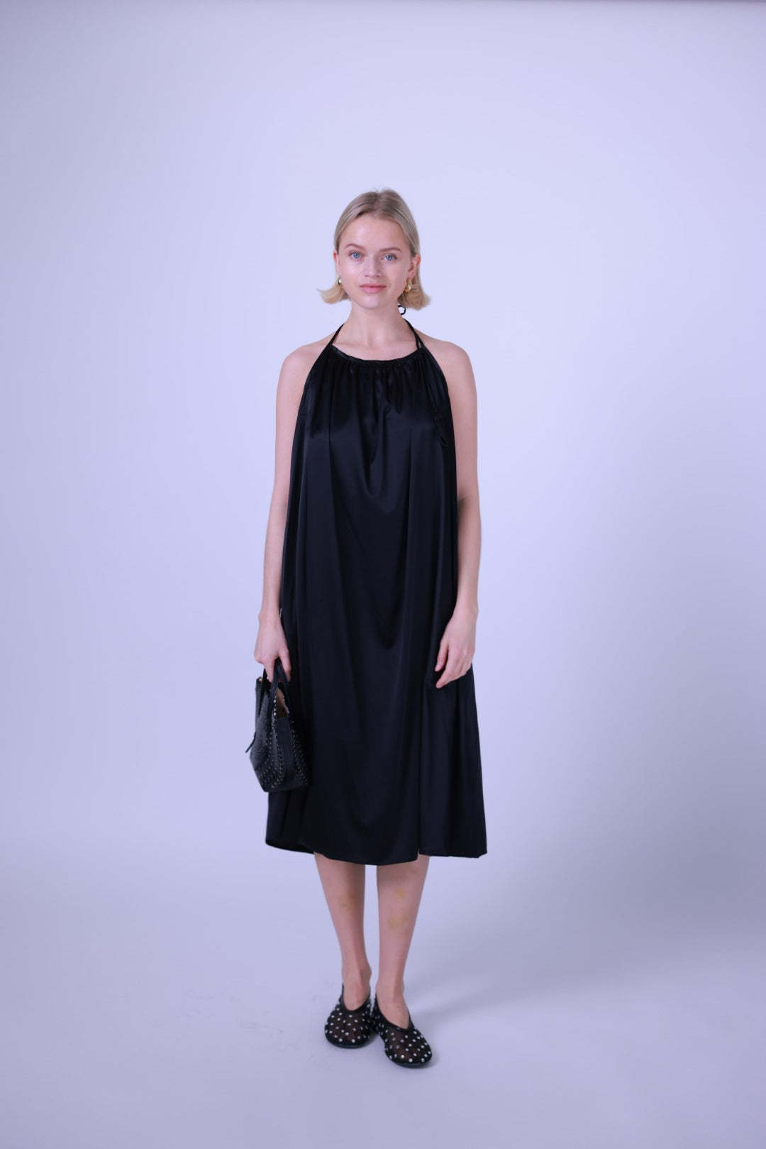 Silk dress black/white