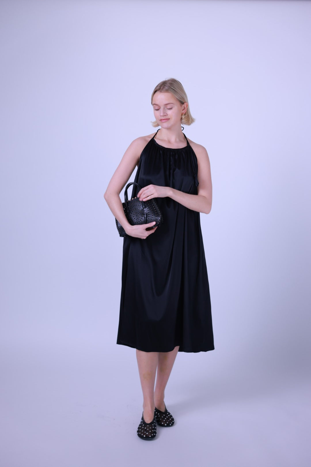 Silk dress black/white