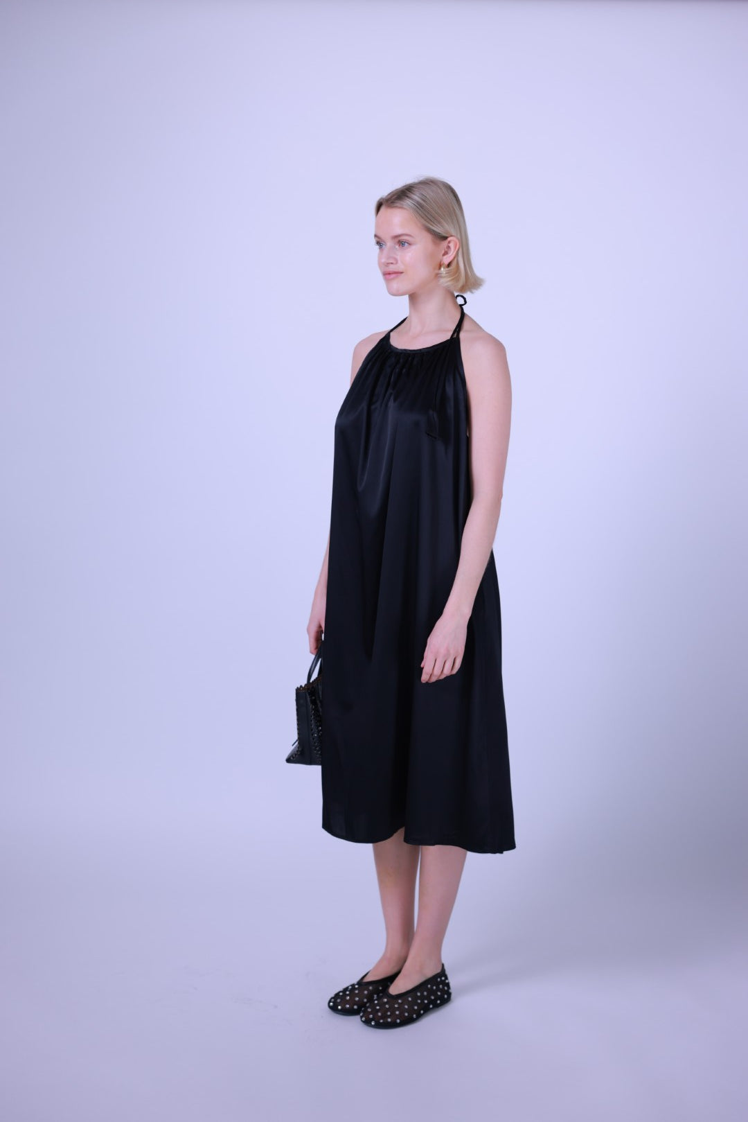 Silk dress black/white