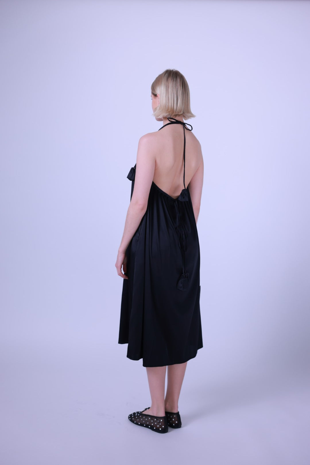 Silk dress black/white