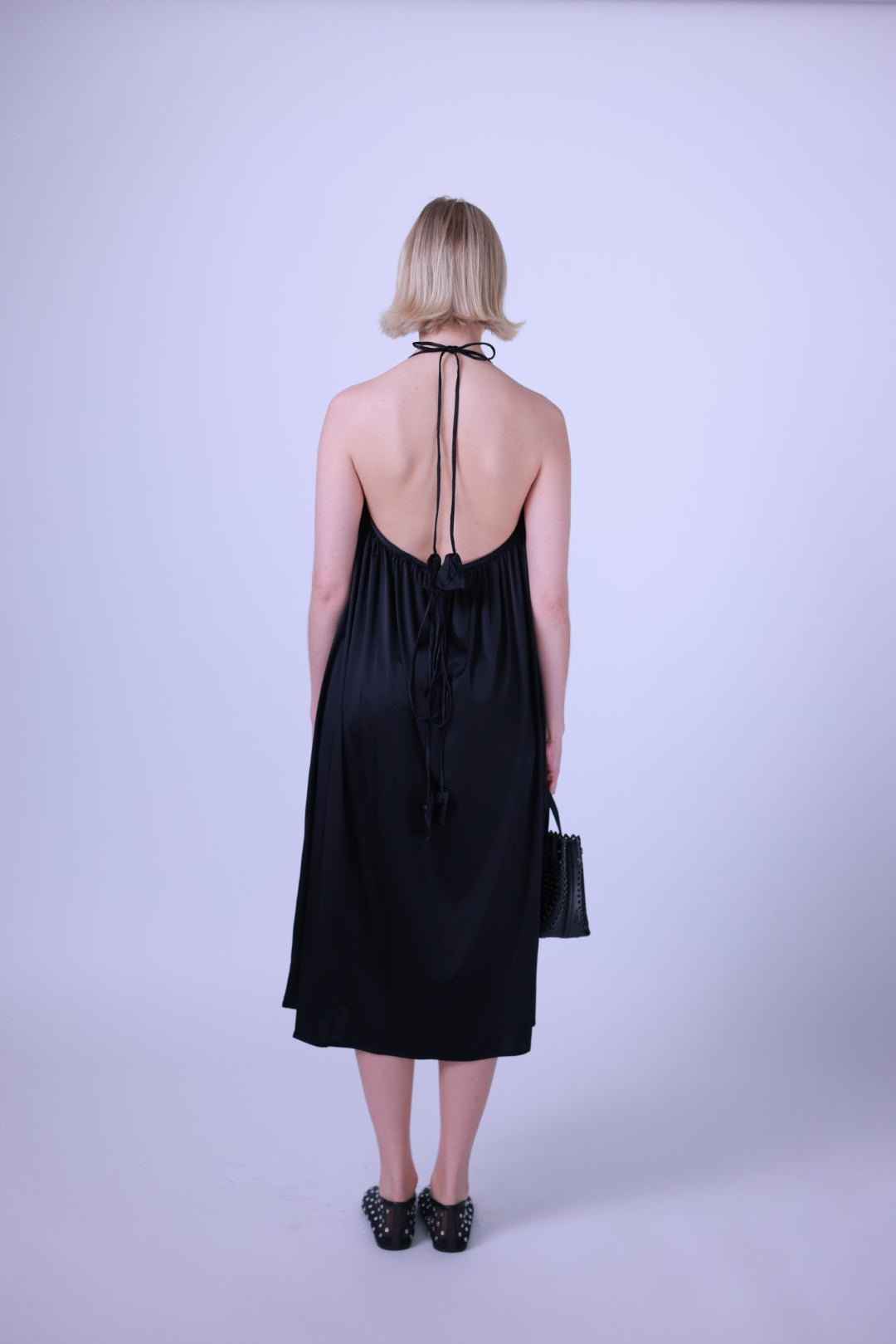 Silk dress black/white