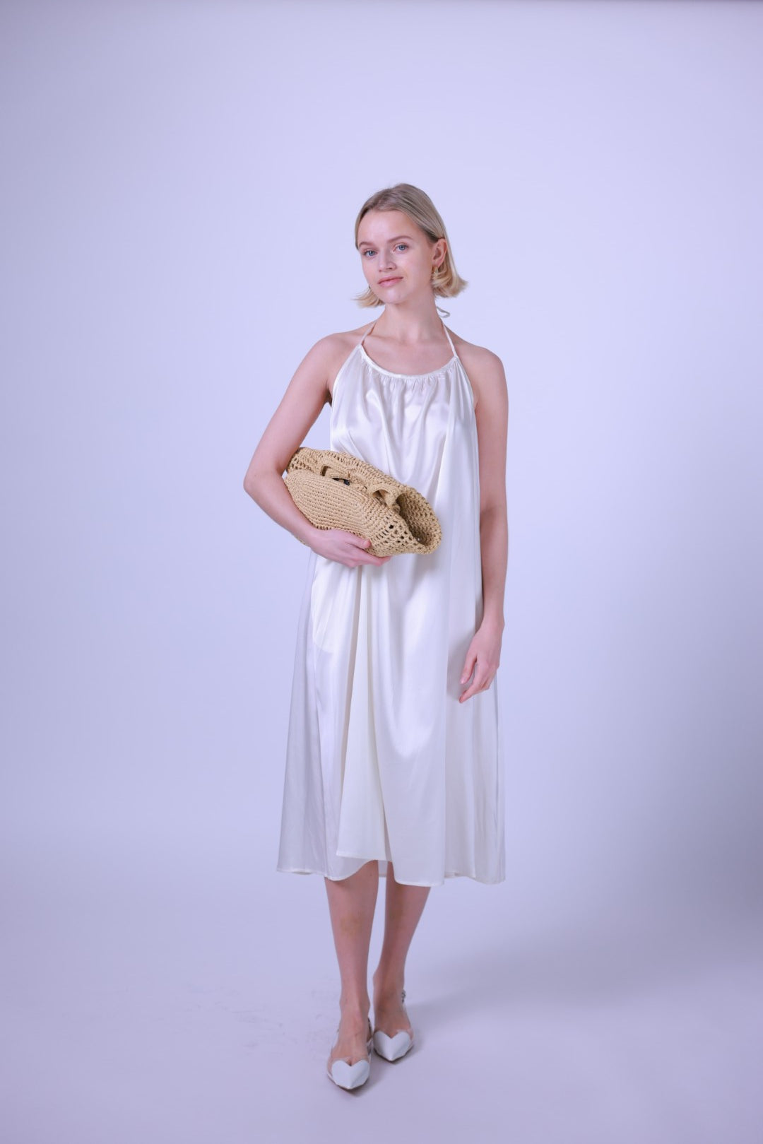Silk dress black/white