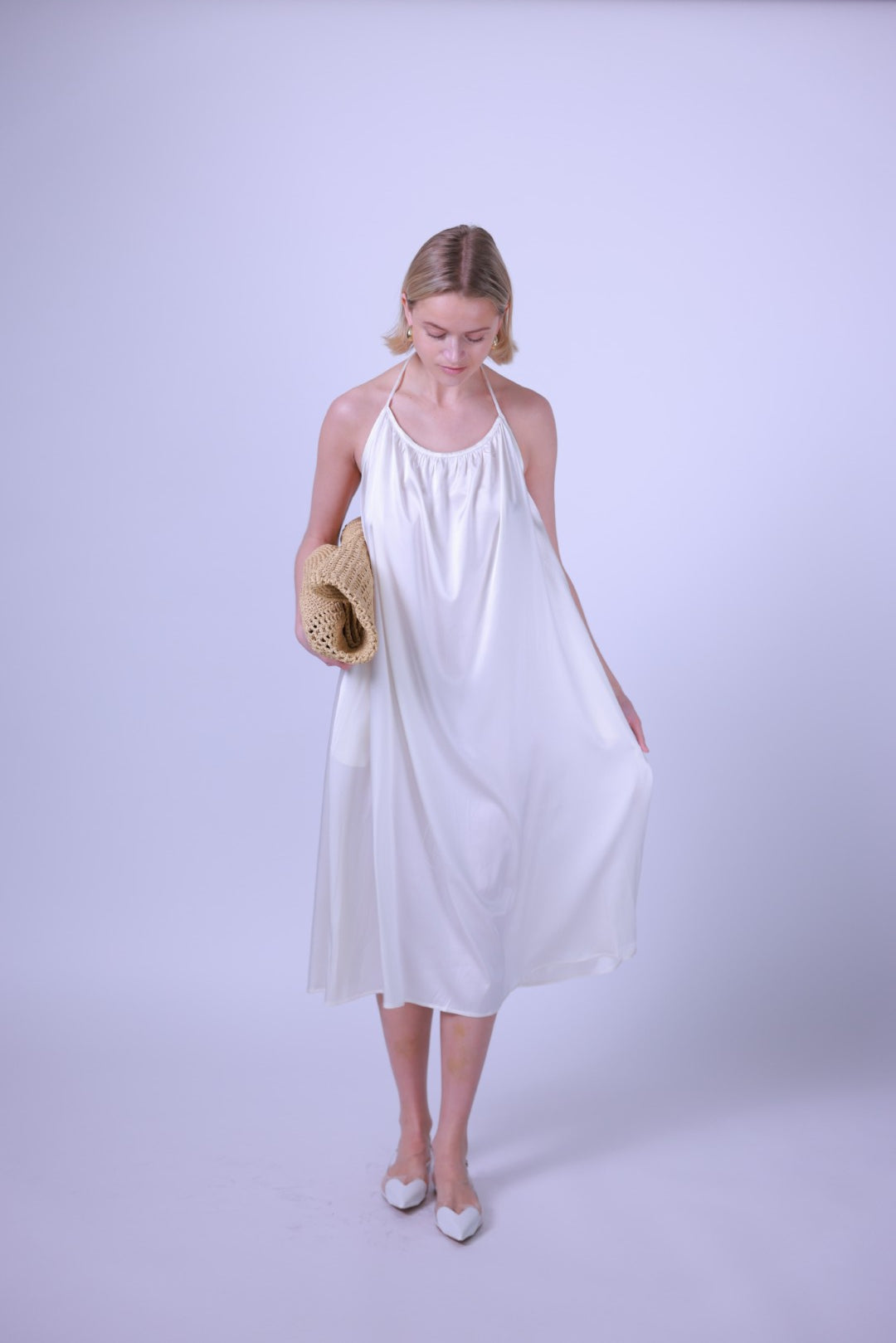 Silk dress black/white