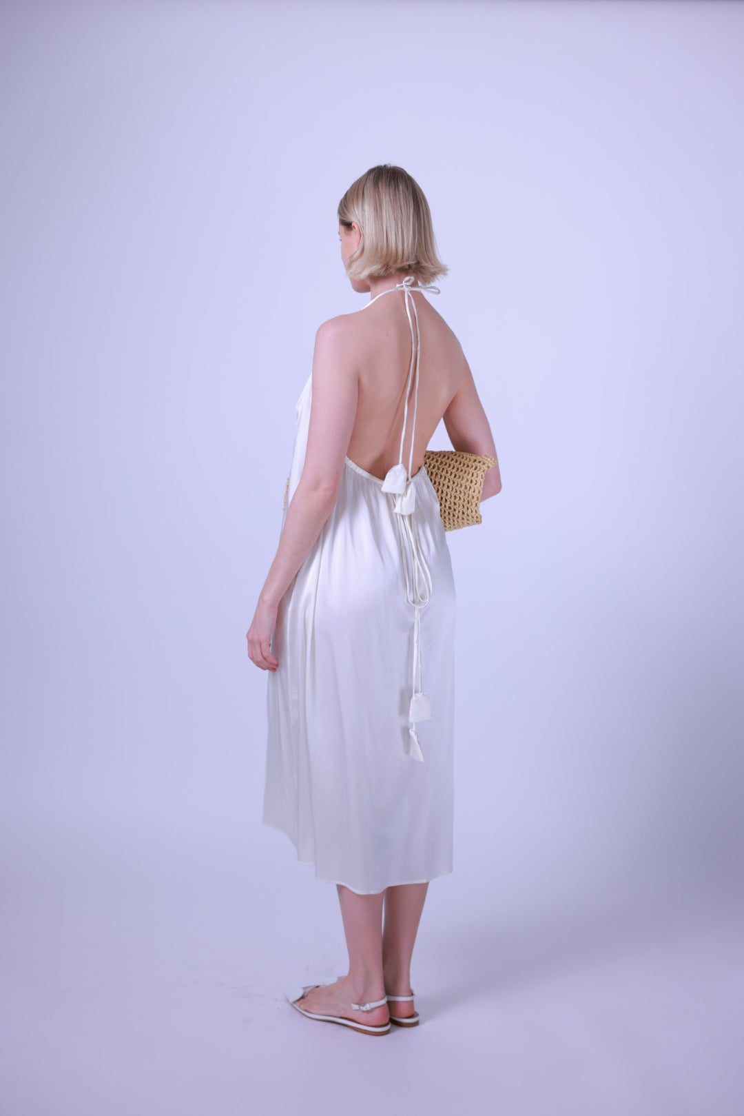 Silk dress black/white
