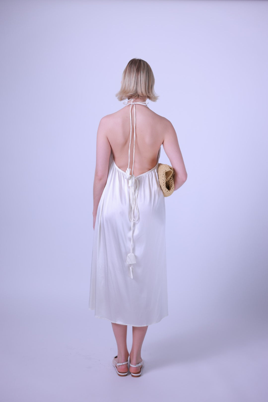 Silk dress black/white