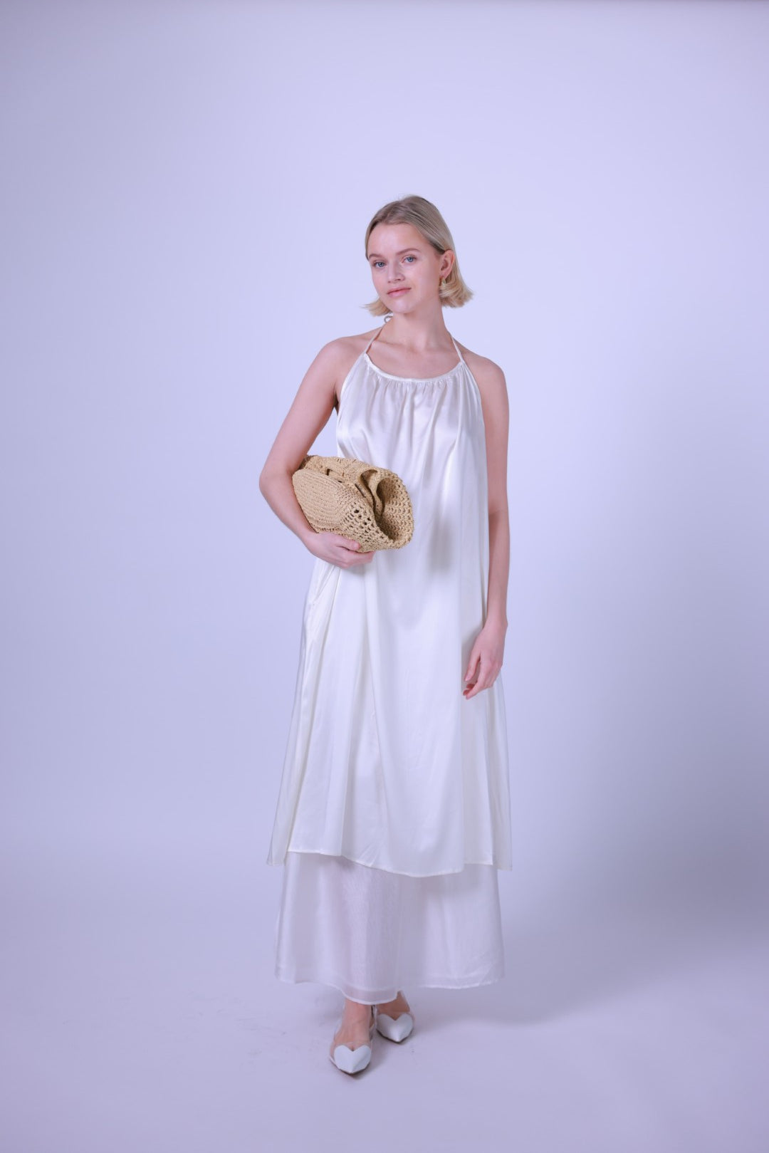 Silk dress black/white