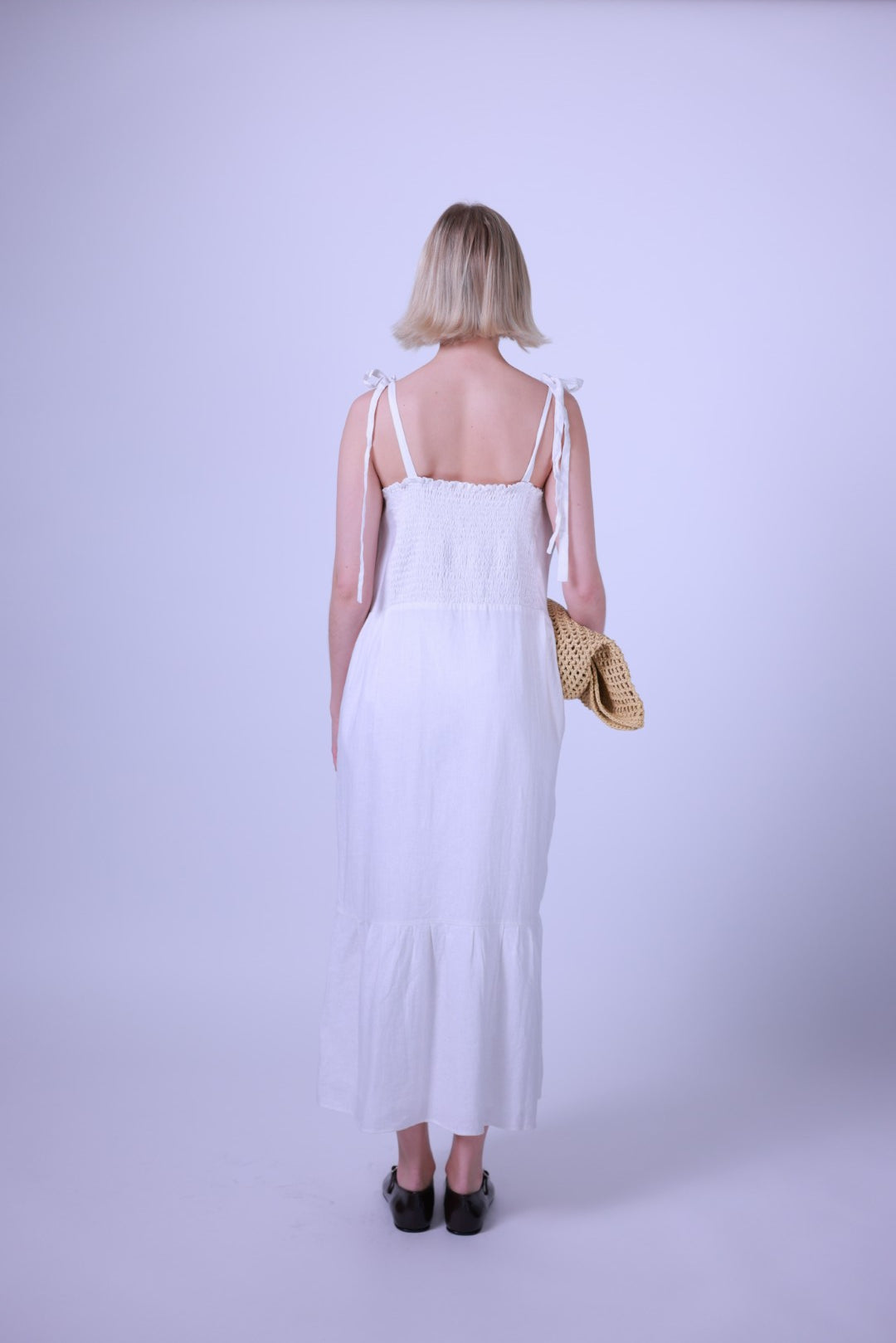 Button-up linen dress