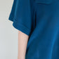 Silk shirt short sleeve sea blue