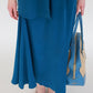Silk maxi skirt black/blue/light purple