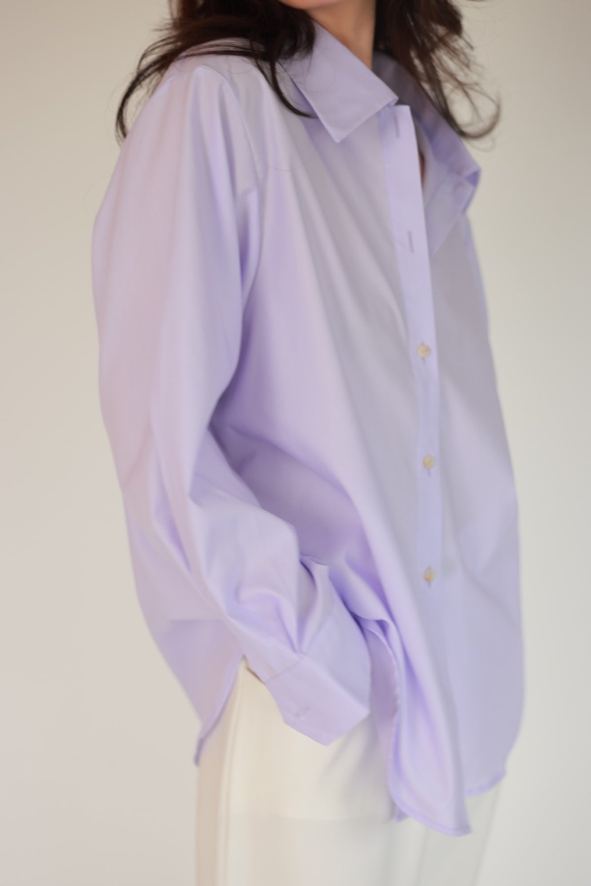 Boyfriend shirt white/blue/light purple