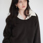 Cashmere sweater chocolate brown/black