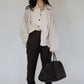 Cashmere cardigan chocolate brown/off white