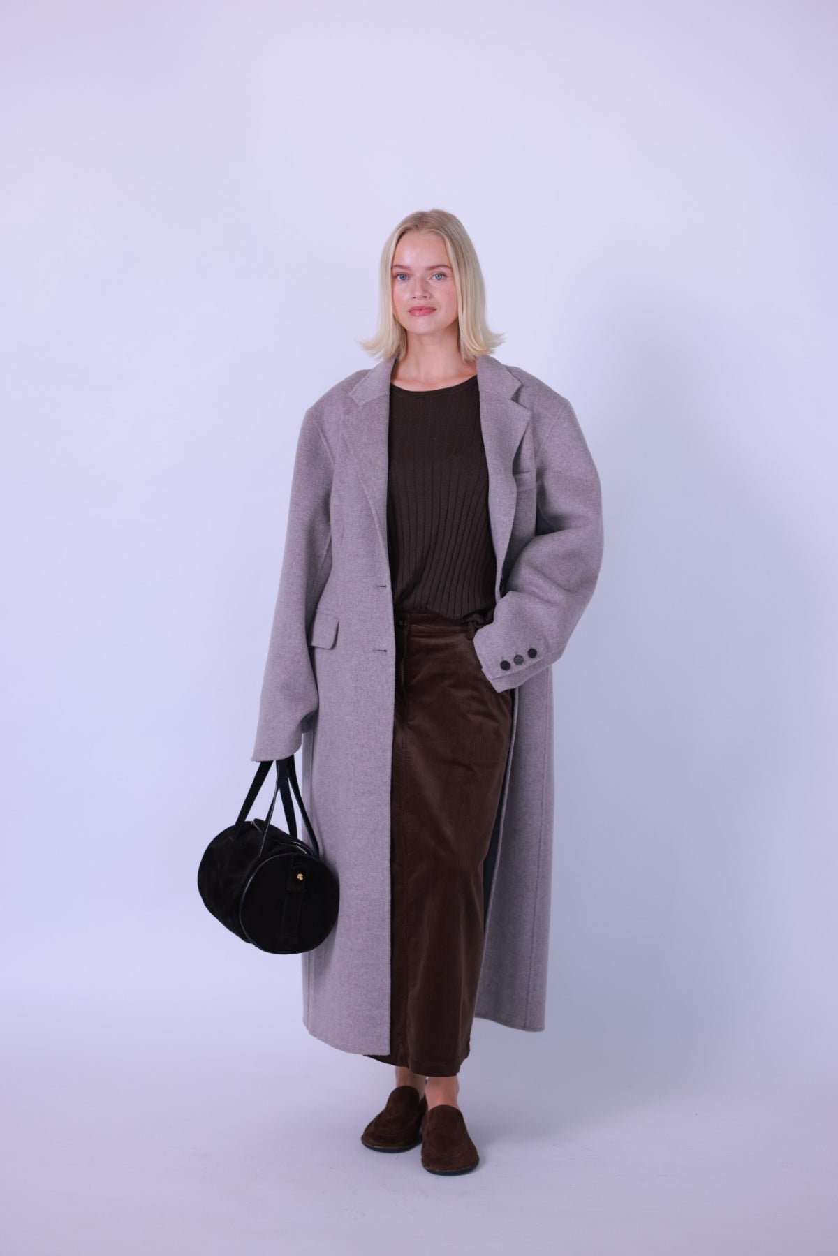 Coat wool cashmere green/beige/grey/black