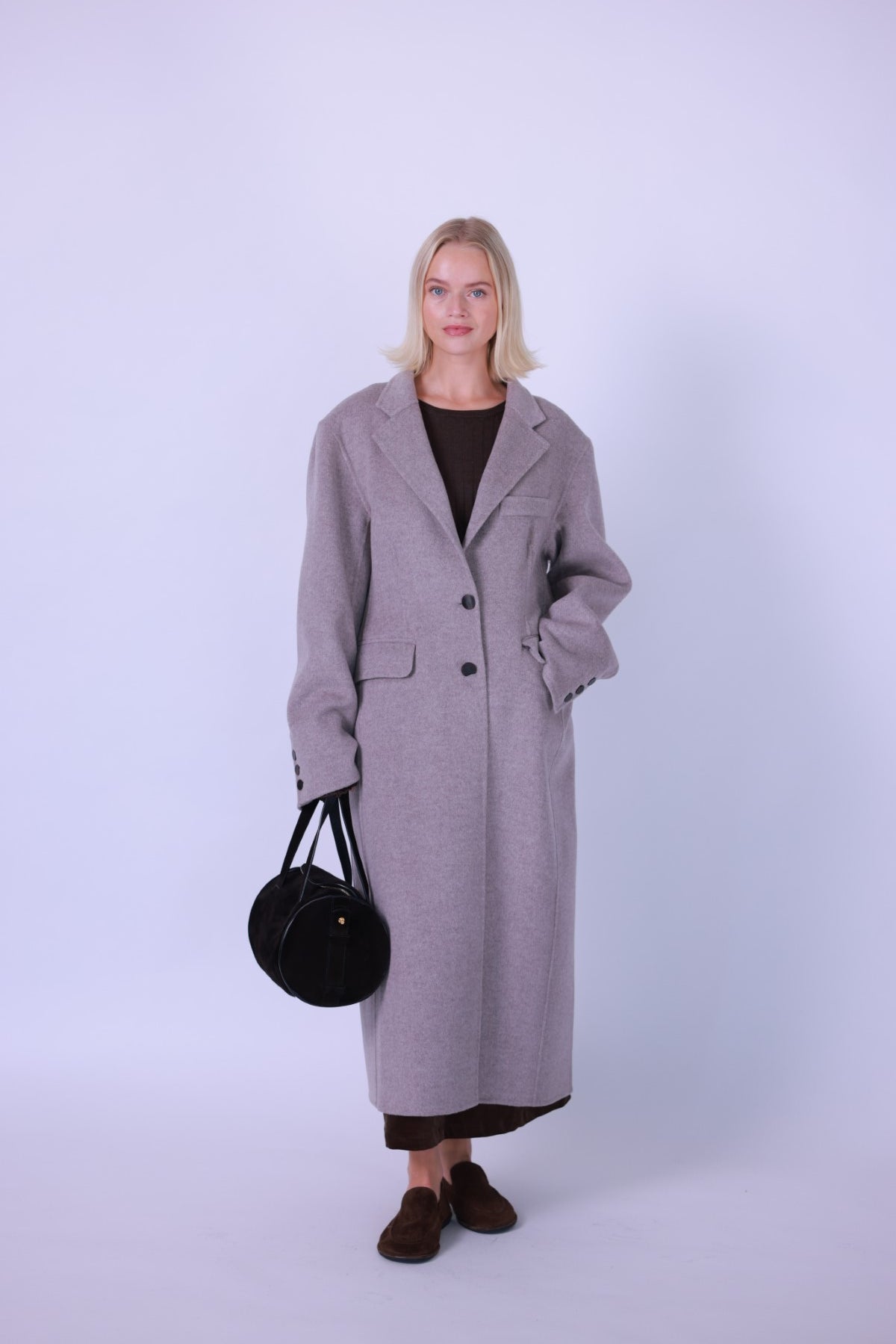 Coat wool cashmere green/beige/grey/black