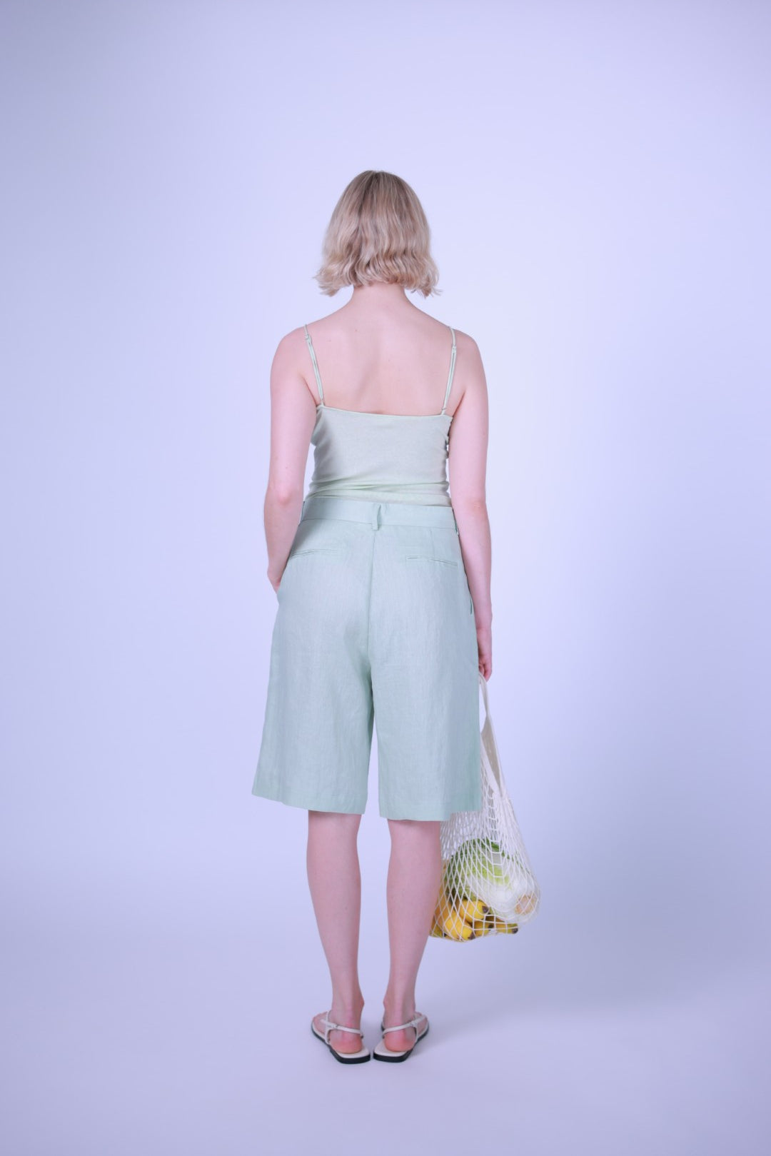 String top white/green/pink/beige