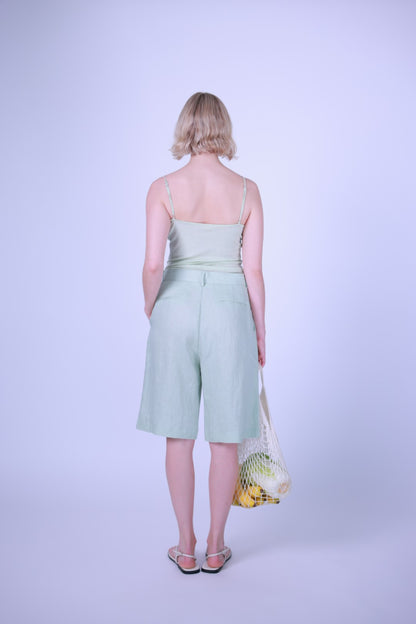 String top white/green/pink/beige