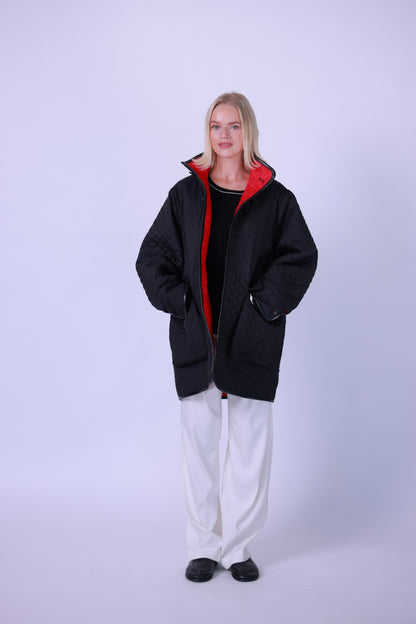 Thermo jacket w. red lining