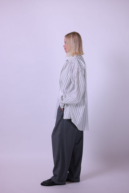 Oversized striped shirt blue/off white