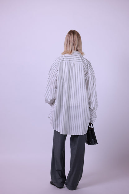 Oversized striped shirt blue/off white