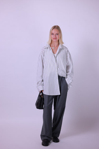 Oversized striped shirt blue/off white