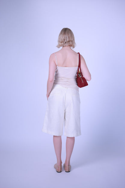 String top white/green/pink/beige