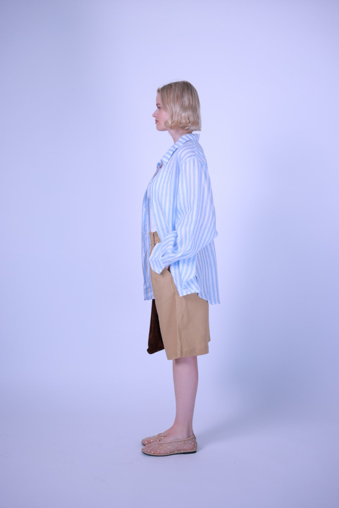 Shirt blue and white stripes