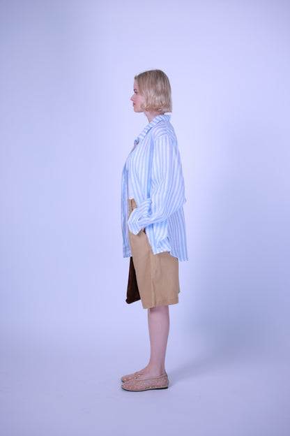Shirt blue and white stripes