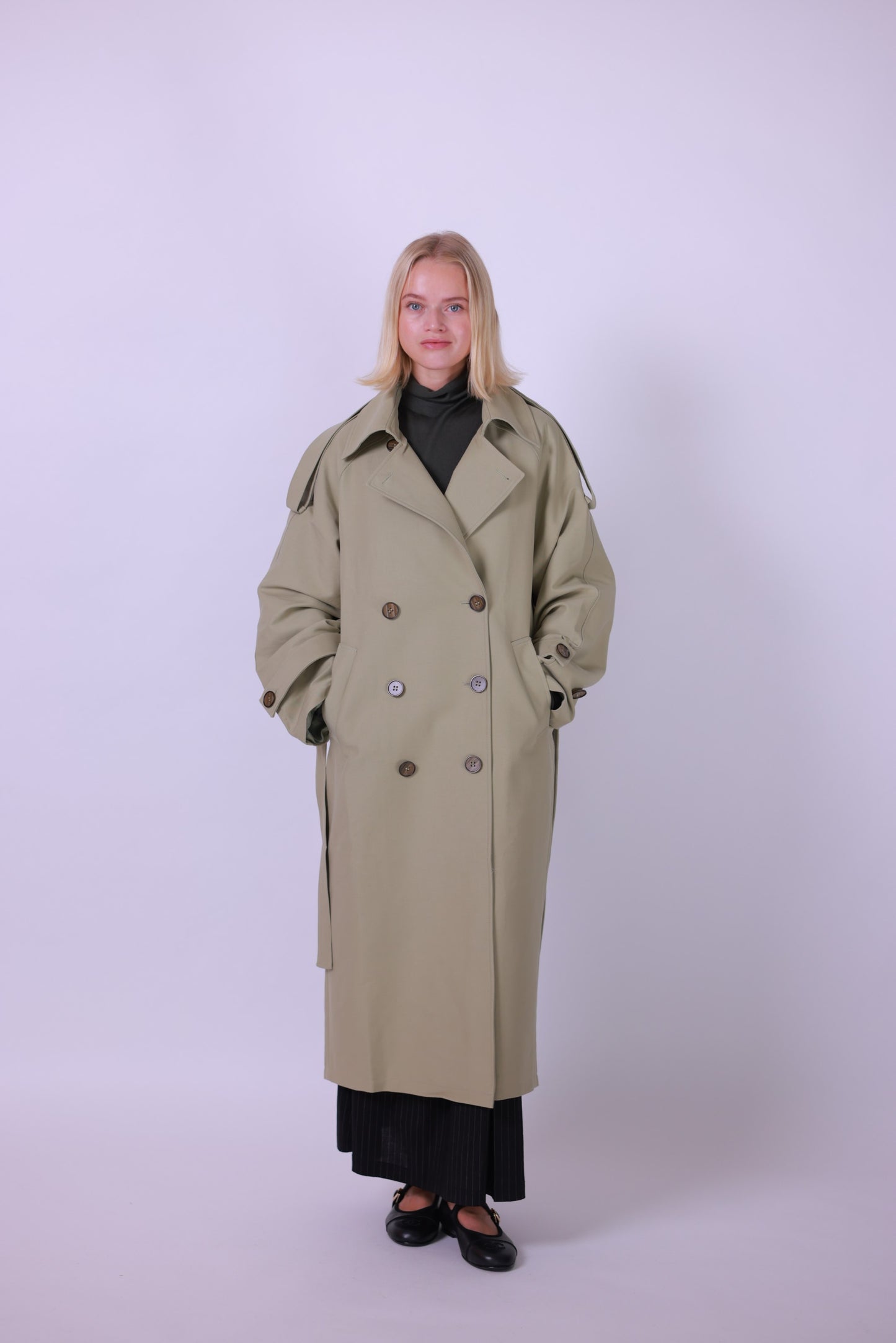 Trenchcoat italian cotton green/beige/yellow/red