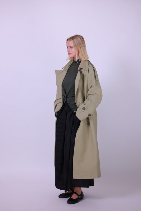 Trenchcoat italian cotton green/beige/yellow/red