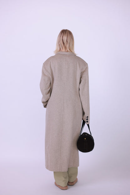 Coat wool cashmere green/beige/grey/black