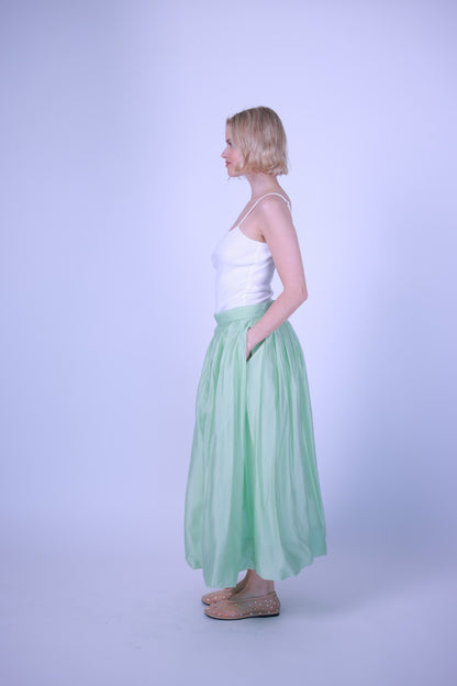 String top white/green/pink/beige
