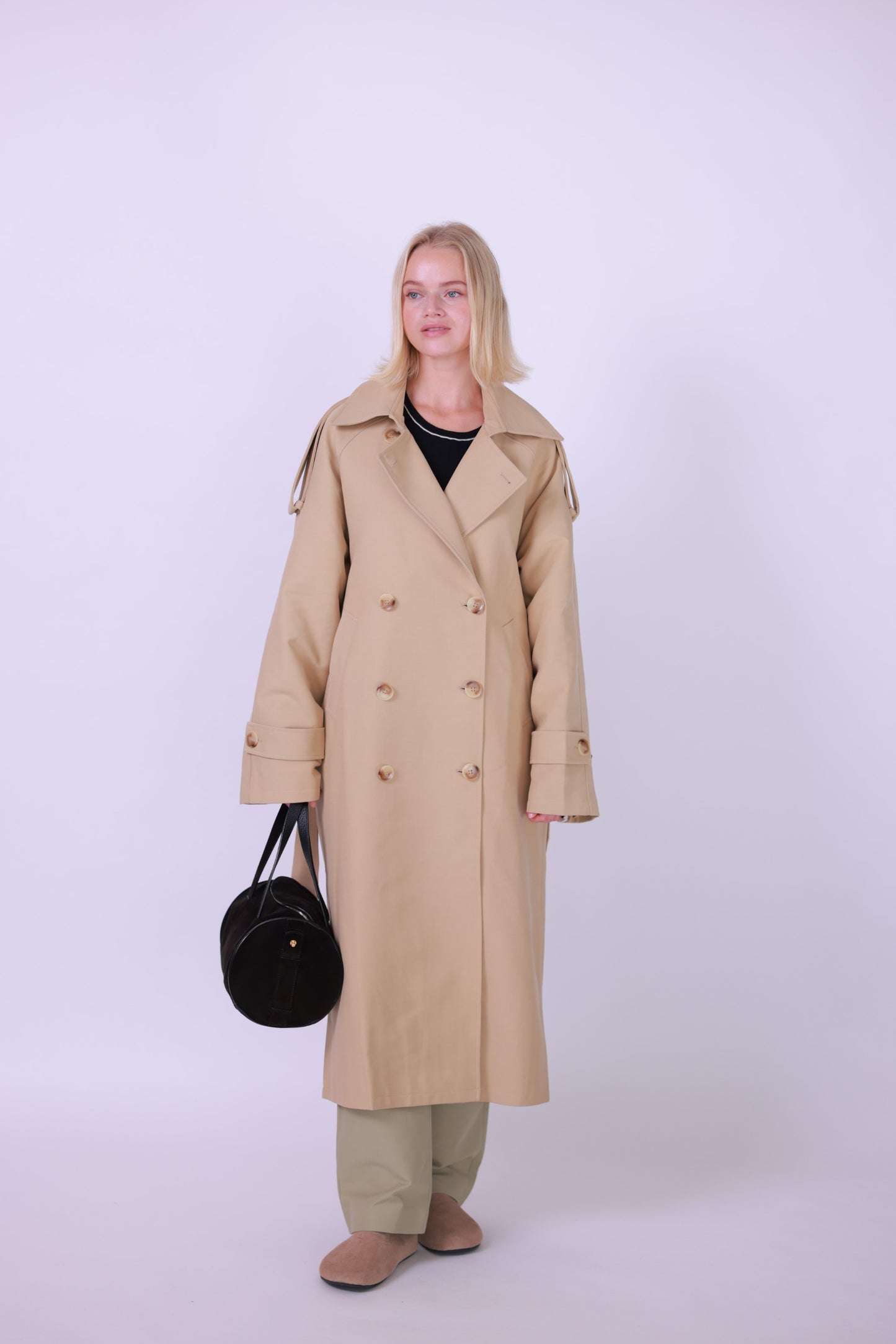 Trenchcoat italian cotton green/beige/yellow/red