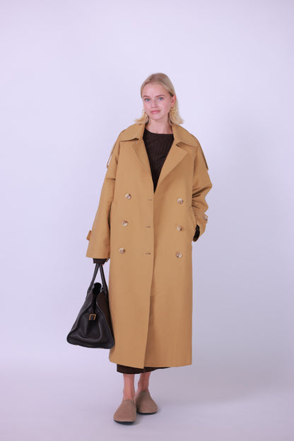 Trenchcoat italian cotton green/beige/yellow/red