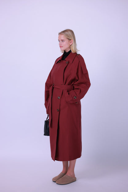 Trenchcoat italian cotton green/beige/yellow/red