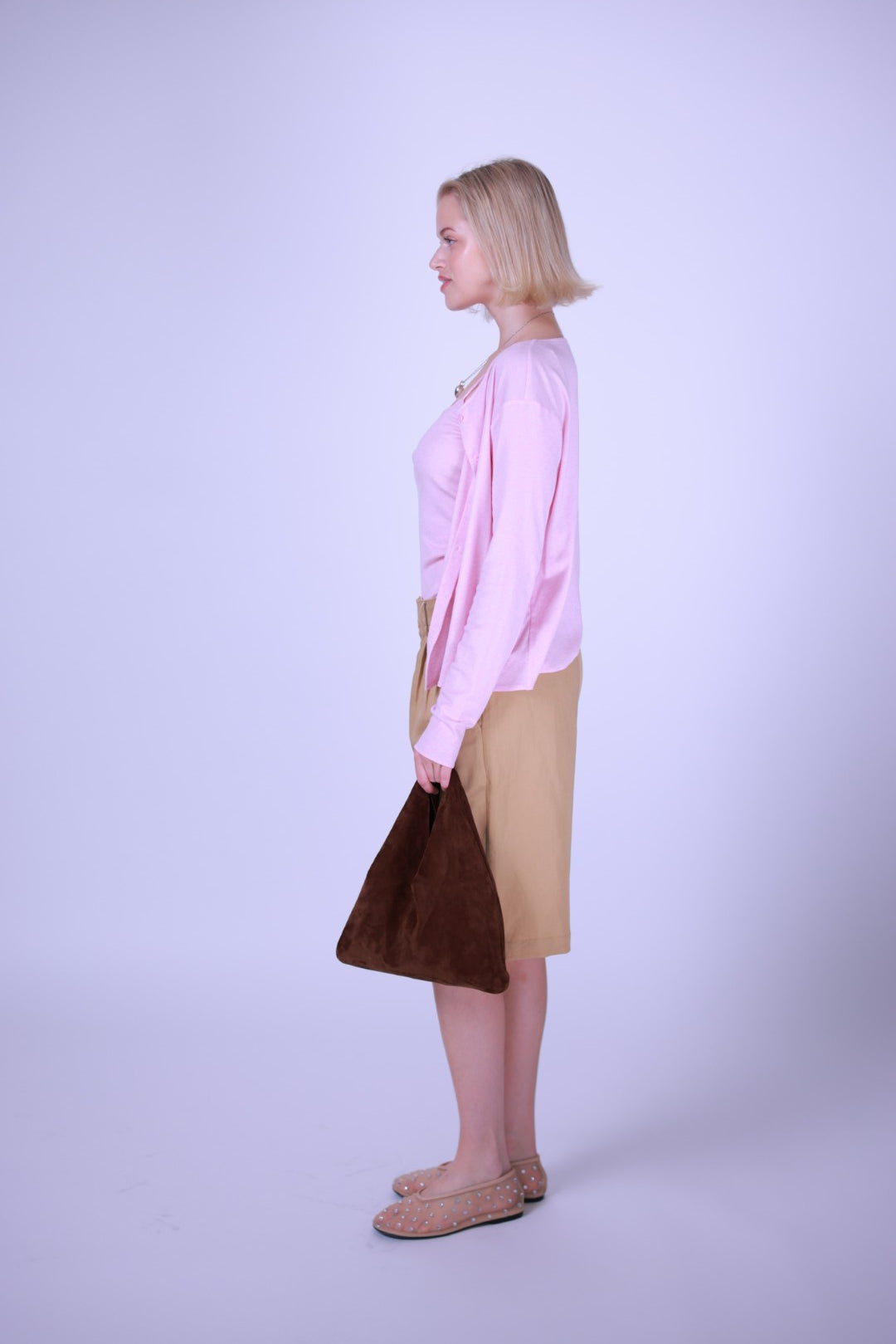 Cardigan green/pink/beige