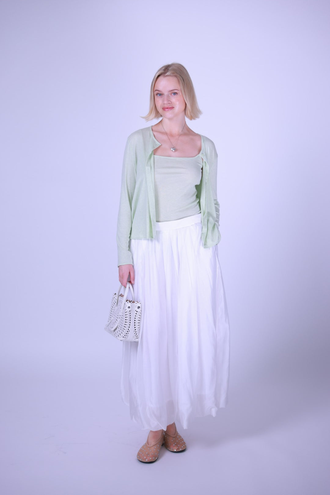 Cardigan green/pink/beige