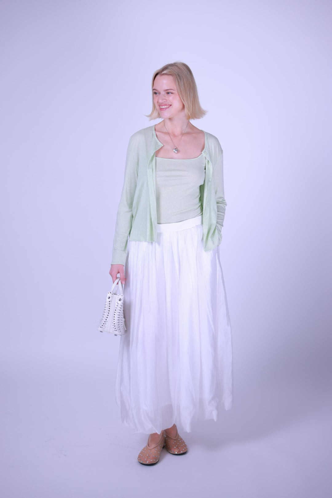 Cardigan green/pink/beige