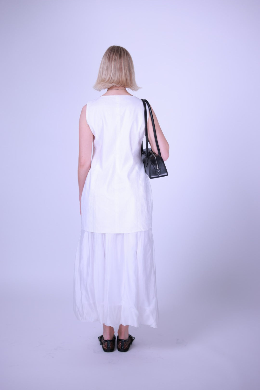 Button-down linen short dress
