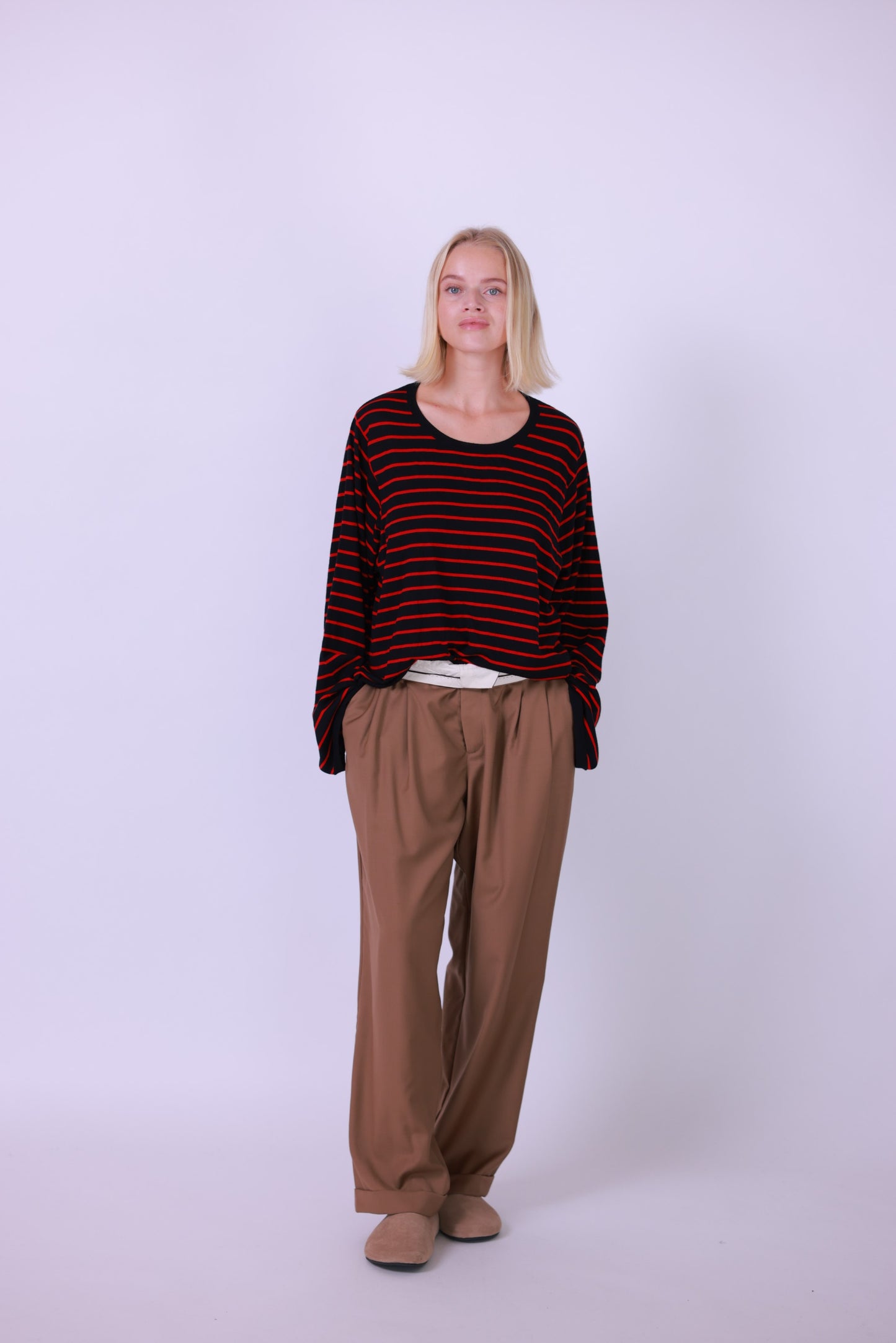 Sweater wool silk blend stripes