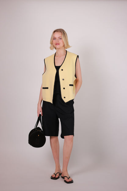 Vest light weight black/yellow