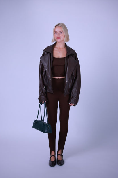 Leahter jacket Brown/Black