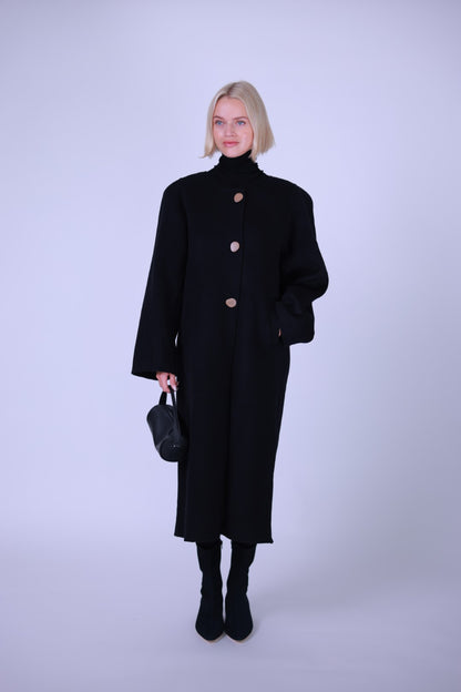 Coat, wool and cashmere blend Grey/Black