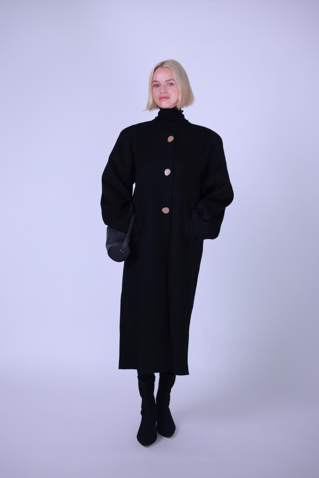 Coat, wool and cashmere blend Grey/Black